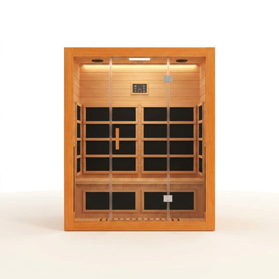Home Infrared Sauna Built for Daily Recovery, 6 Carbon Heaters, Hemlock Wood, Low EMF Design