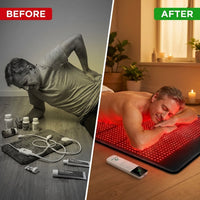 1440 Leds Red Infrared Light Therapy Mat 660Nm850Nm near Infrared Light Device Large Pad 76"X 24"For Body Pain Relief Power 160W — Before & After