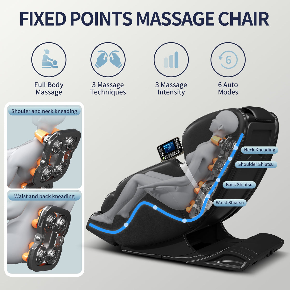 Full Body Tissue Massage Chair with 8 Rollers