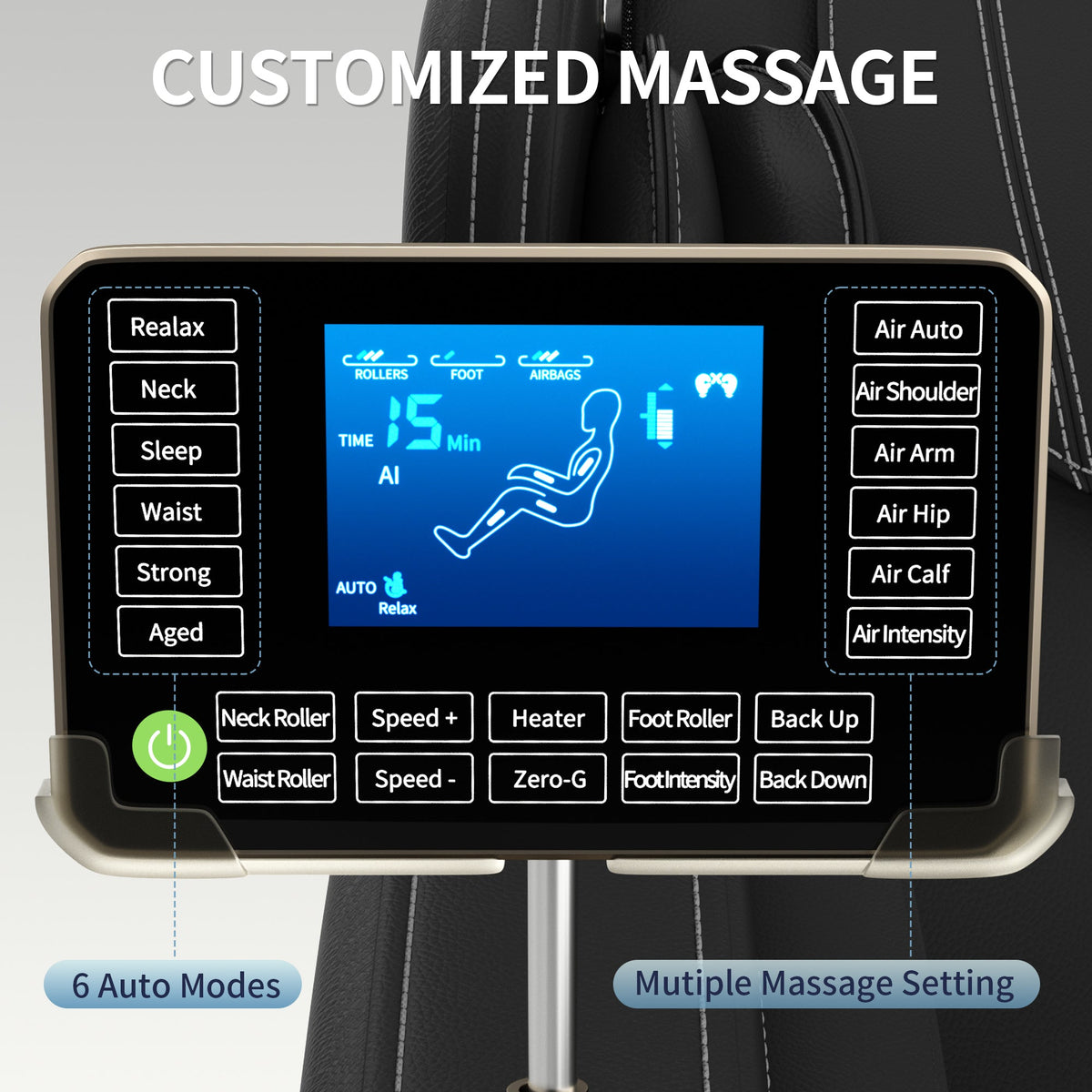 Full Body Tissue Massage Chair with 8 Rollers