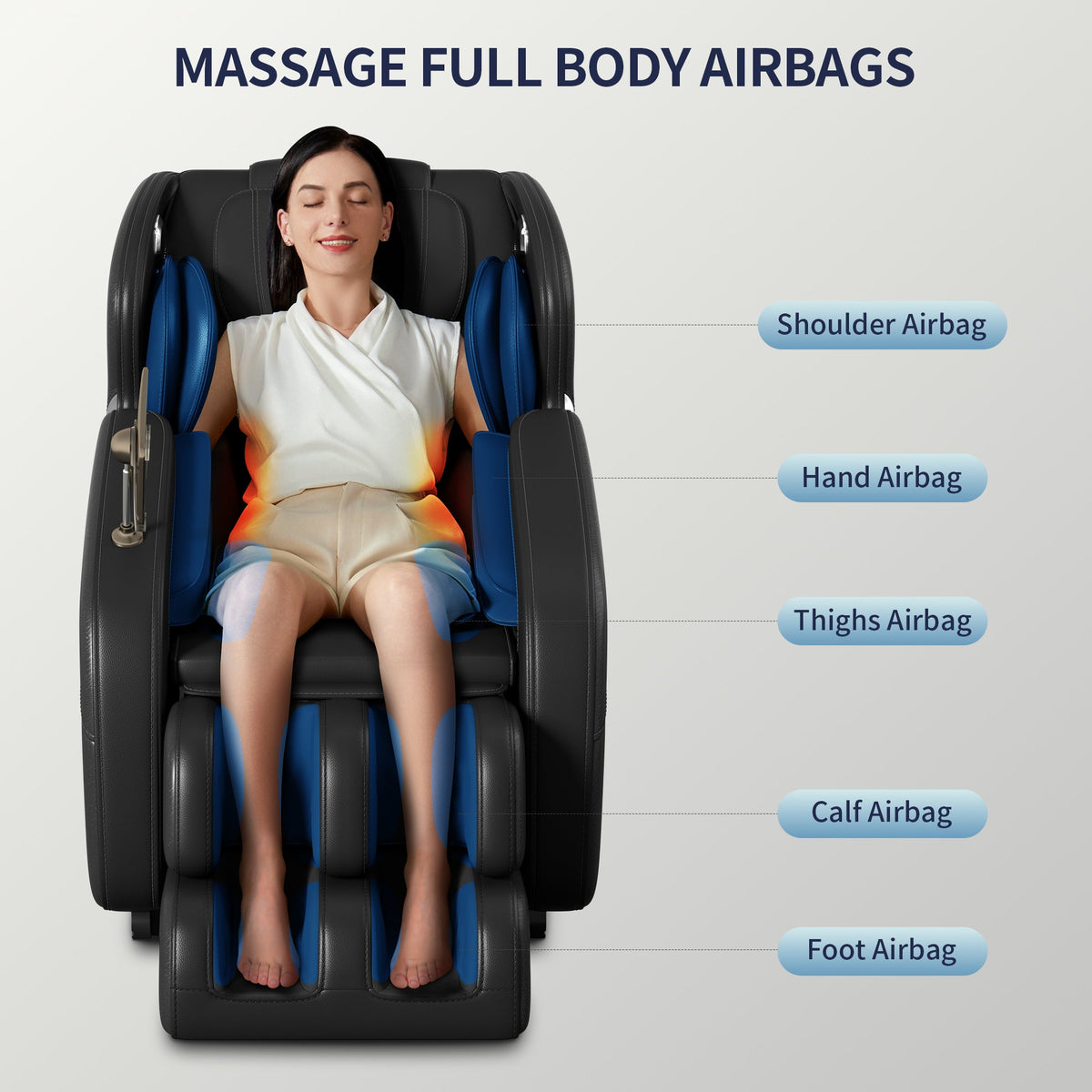 Full Body Tissue Massage Chair with 8 Rollers