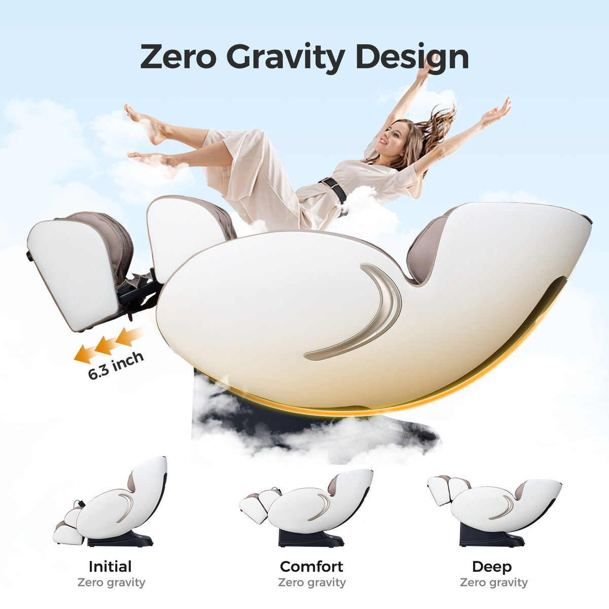 3D Zero Gravity Massage Chair with Full Body Shiatsu