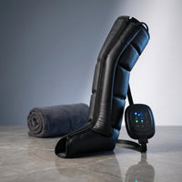Air Compression Leg Recovery System Foot Massager for Circulation and Relaxation Calf Massage Muscle Pain Relief Device — Studio Shot
