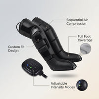 Air Compression Leg Recovery System Foot Massager for Circulation and Relaxation Calf Massage Muscle Pain Relief Device — infographic