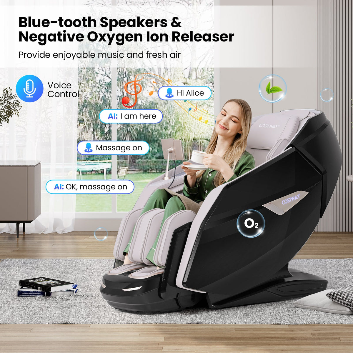 Kenzo 41-7D Dual Roller System Flexible Track Zero Gravity Full Body Massage Chair