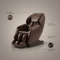 Massage Chair Built to Support Full Body Recovery, SL Track System, Zero Gravity Recline, Quad Roller Robot — infographic