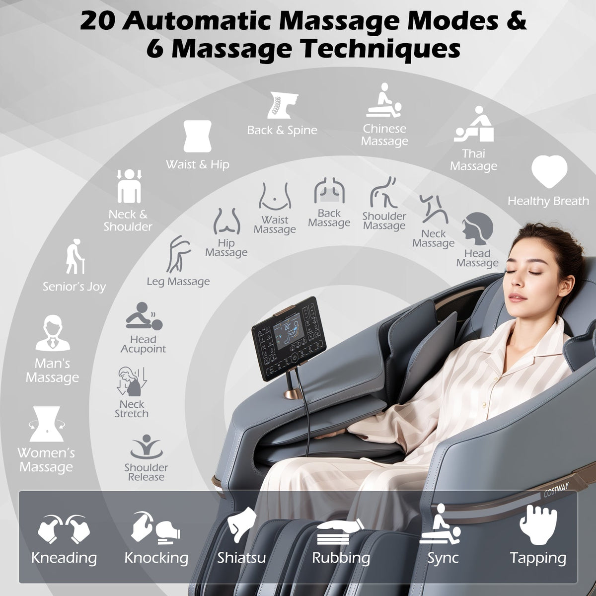 Relaxation 48 Zero Gravity Full Body Massage Chair with 16 Air Bags