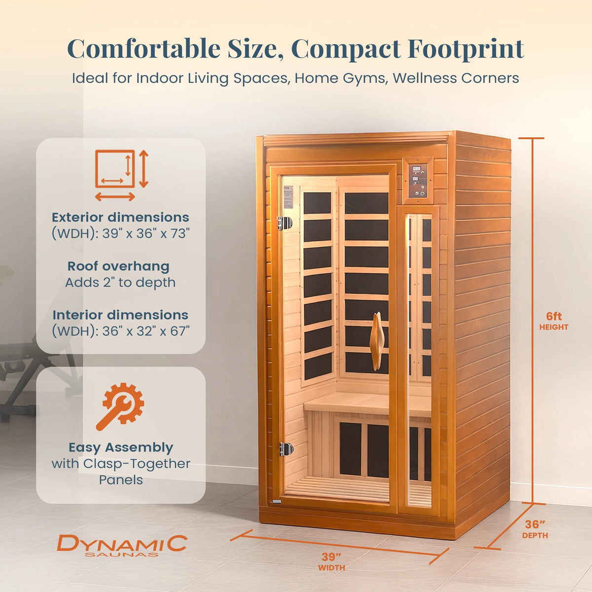 Barcelona 1 to 2 Person Low EMF FAR Infrared Home Sauna