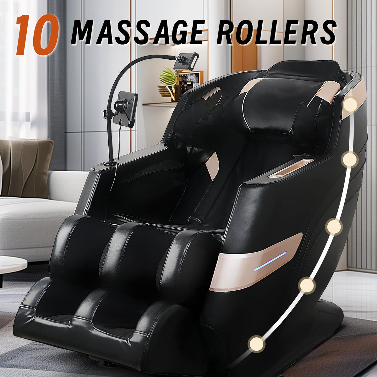 Zero-Gravity Massage Chair with 10 Massage Rollers